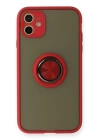 BFS  iPhone 11 Kılıf Montreal Yüzüklü Silikon Kapak - Kırmızı