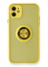 BFS  iPhone 11 Kılıf Montreal Yüzüklü Silikon Kapak - Sarı