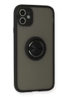 BFS  iPhone 11 Kılıf Montreal Yüzüklü Silikon Kapak - Siyah