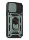 BFS  iPhone 11 Kılıf Pars Lens Yüzüklü Silikon - Yeşil