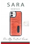 BFS  iPhone 11 Kılıf Sara Kartvizitli Deri Kılıf - Taba