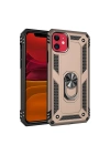 BFS  iPhone 11 Kılıf Sofya Yüzüklü Silikon Kapak - Gold