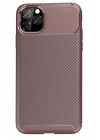 BFS  iPhone 11 Pro Kılıf Auto Focus Karbon Kapak - Kahverengi