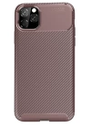 BFS  iPhone 11 Pro Kılıf Auto Focus Karbon Kapak - Kahverengi
