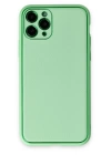 BFS  iPhone 11 Pro Kılıf Coco Deri Silikon Kapak - Açık Yeşil
