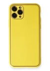 BFS  iPhone 11 Pro Kılıf Coco Deri Silikon Kapak - Sarı