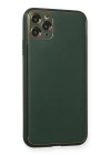 BFS  iPhone 11 Pro Kılıf Coco Deri Silikon Kapak - Yeşil