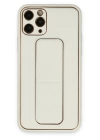 BFS  iPhone 11 Pro Kılıf Coco Deri Standlı Kapak - Beyaz