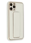 BFS  iPhone 11 Pro Kılıf Coco Deri Standlı Kapak - Beyaz