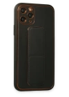 BFS  iPhone 11 Pro Kılıf Coco Deri Standlı Kapak - Füme