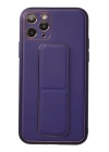 BFS  iPhone 11 Pro Kılıf Coco Deri Standlı Kapak - Mor