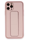 BFS  iPhone 11 Pro Kılıf Coco Deri Standlı Kapak - Pembe