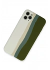 BFS  iPhone 11 Pro Kılıf Ebruli Lansman Silikon - Beyaz-Yeşil