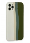 BFS  iPhone 11 Pro Kılıf Ebruli Lansman Silikon - Beyaz-Yeşil