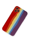 BFS  iPhone 11 Pro Kılıf Ebruli Lansman Silikon - Kırmızı-Mor