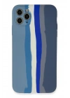 BFS  iPhone 11 Pro Kılıf Ebruli Lansman Silikon - Mavi-Gri