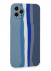 BFS  iPhone 11 Pro Kılıf Ebruli Lansman Silikon - Mavi-Gri