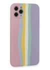 BFS  iPhone 11 Pro Kılıf Ebruli Lansman Silikon - Pembe-Lila