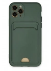 BFS  iPhone 11 Pro Kılıf Kelvin Kartvizitli Silikon - Koyu Yeşil