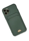BFS  iPhone 11 Pro Kılıf Kelvin Kartvizitli Silikon - Koyu Yeşil