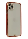 BFS  iPhone 11 Pro Kılıf Liva Taşlı Silikon - Kırmızı