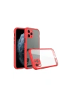BFS  iPhone 11 Pro Kılıf Miami Şeffaf Silikon - Kırmızı