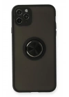 BFS  iPhone 11 Pro Kılıf Montreal Yüzüklü Silikon Kapak - Siyah