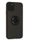 BFS  iPhone 11 Pro Kılıf Montreal Yüzüklü Silikon Kapak - Siyah