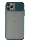 BFS  iPhone 11 Pro Kılıf Palm Buzlu Kamera Sürgülü Silikon - Yeşil