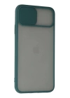 BFS  iPhone 11 Pro Kılıf Palm Buzlu Kamera Sürgülü Silikon - Yeşil