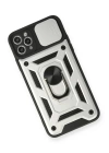 BFS  iPhone 11 Pro Kılıf Pars Lens Yüzüklü Silikon - Gümüş
