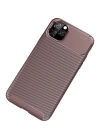 BFS  iPhone 11 Pro Max Kılıf Auto Focus Karbon Kapak - Kahverengi