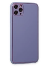 BFS  iPhone 11 Pro Max Kılıf Coco Deri Silikon Kapak - Açık Lila