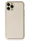 BFS  iPhone 11 Pro Max Kılıf Coco Deri Silikon Kapak - Beyaz