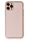 BFS  iPhone 11 Pro Max Kılıf Coco Deri Silikon Kapak - Pudra