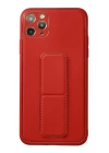 BFS  iPhone 11 Pro Max Kılıf Coco Deri Standlı Kapak - Kırmızı