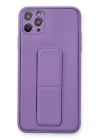 BFS  iPhone 11 Pro Max Kılıf Coco Deri Standlı Kapak - Koyu Lila