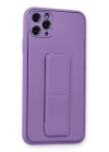 BFS  iPhone 11 Pro Max Kılıf Coco Deri Standlı Kapak - Koyu Lila