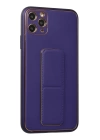 BFS  iPhone 11 Pro Max Kılıf Coco Deri Standlı Kapak - Mor
