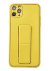 BFS  iPhone 11 Pro Max Kılıf Coco Deri Standlı Kapak - Sarı