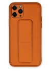 BFS  iPhone 11 Pro Max Kılıf Coco Deri Standlı Kapak - Turuncu