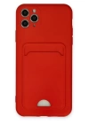 BFS  iPhone 11 Pro Max Kılıf Kelvin Kartvizitli Silikon - Kırmızı