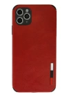 BFS  iPhone 11 Pro Max Kılıf Loop Deri Silikon - Kırmızı