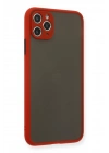 BFS  iPhone 11 Pro Max Kılıf Montreal Silikon Kapak - Kırmızı