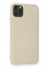 BFS iPhone 11 Pro Max Kılıf Nano içi Kadife Silikon - Bej