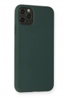 BFS iPhone 11 Pro Max Kılıf Nano içi Kadife Silikon - Koyu Yeşil