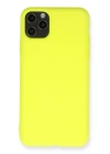BFS  iPhone 11 Pro Max Kılıf Nano içi Kadife Silikon - Sarı