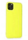 BFS iPhone 11 Pro Max Kılıf Nano içi Kadife Silikon - Sarı
