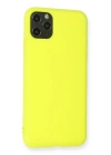 BFS  iPhone 11 Pro Max Kılıf Nano içi Kadife Silikon - Sarı