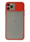 BFS  iPhone 11 Pro Max Kılıf Palm Buzlu Kamera Sürgülü Silikon - Kırmızı